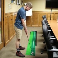 2.5m Golf Putting Mat with Push Rod Trainer & 6 Balls - no Auto Return thumbnail