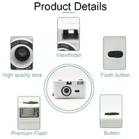 Retro Manual Reusable Film Camera for Kids - no Film - Black + Blue thumbnail