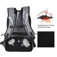 Grey Canvas Dual-shoulder Laptop Backpack - Portable Outdoor thumbnail