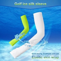 Breathable Golf Sunscreen Sleeve - Fluorescent Green - Grey thumbnail