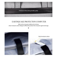 Expandable Laptop Bag - Waterproof Oxford Cloth Detachable Shoulder Strap - Grey thumbnail