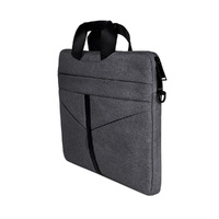 Stylish Zipper Laptop Bag with Shoulder Strap - Durable & Breathable - Light Grey thumbnail
