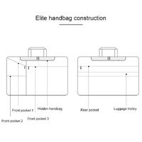 14.1 Inch Laptop Handbag With Hidden Strap And Suitcase Belt - Waterproof And Tear-Resistant - Light Grey thumbnail