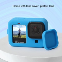 Silicone Case with Wrist Strap and Lens Cover for Gopro Hero10 / 9 - Blue thumbnail