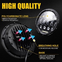 2 Pcs 7 Inch Dc10 - 48V 36W 6000K Harley Motorcycle Headlight With 12 Smd - 5630 - Led Lamps And 12 Crystal Lamp Beads White Light thumbnail
