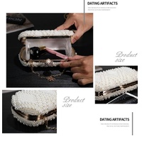Party Pearl Handbag Women Fashion Crossbody For Banquets & Events - Beige thumbnail