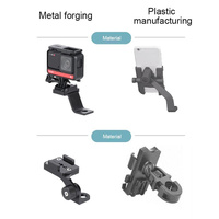 Universal Motorcycle Phone Bracket for Action Cameras - Red thumbnail