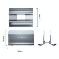 Space-saving Vertical Laptop Stand - Compact Design - Silver thumbnail