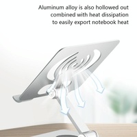Foldable Rotating Laptop / Tablet Stand - Aluminum Alloy - Silver thumbnail