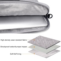 Portable 14.1 Laptop Tablet Bag With Dual Pockets And Soft Handle - Navy Blue thumbnail