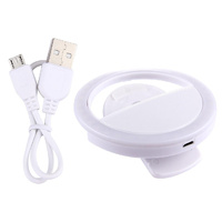 Adjustable Clip Beauty Light for Smartphones - Usb Cable - White thumbnail