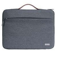 Waterproof Laptop Sleeve Bag With Zipper - Handheld - Beige White thumbnail