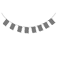 CHECKERED BUNTING FLAG Race Car Chequered Flag Banner Hanging Decoration Rectangular - 21.6 Metres thumbnail