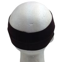 PLAIN HEADBAND Elastic Stretch Sports Yoga Hair Band Unisex 8cm Wide Wrap - Brown thumbnail