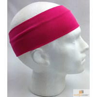 PLAIN HEADBAND Elastic Stretch Sports Yoga Hair Band Unisex 8cm Wide Wrap - Hot Pink thumbnail
