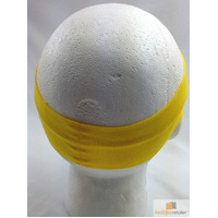 PLAIN HEADBAND Elastic Stretch Sports Yoga Hair Band Unisex 8cm Wide Wrap - Yellow thumbnail