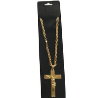 Jesus Christ Metal Necklace Chain Pendant Chain Jewellery Crucifix - Gold thumbnail