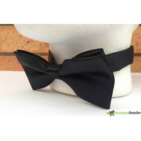 Mens BOW TIE Wedding Tuxedo Formal Bestman Necktie Classic Plain Party  - Black thumbnail