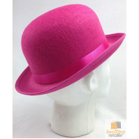 BOWLER HAT Party Costume Derby Fancy Dress Dance Halloween Vintage Cap - Hot Pink thumbnail
