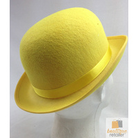 BOWLER HAT Party Costume Derby Fancy Dress Dance Halloween Vintage Cap - Yellow thumbnail