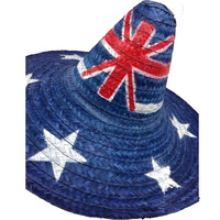 Mexican SOMBRERO Hat w Australian Aussie Flag Design Party Costume 55cm thumbnail