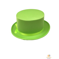 SATIN TOP HAT Costume Party Cap Fancy Dress Trilby Fedora One Size - Light Green thumbnail