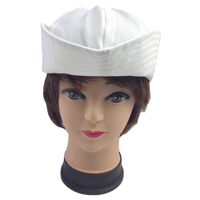 Adult White Sailor Hat Marine Unisex Gob Captain Navy Hen's Night Doughboy Cap thumbnail