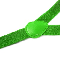 2x Mens Suspenders Braces Adjustable Strong Clip On Elastic Formal Wedding Slim - Green (Glitter) thumbnail