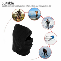 6x Windproof Thermal Fleece Balaclava Beanie Hat Full Face Mask Ski - Black thumbnail