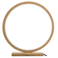 Bamboo Single Ring LED Lamp Light Modern Scandi Minimalistic - Natural thumbnail