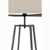Modern Dimmable Floor Lamp w/ Linen Shade Designer Bedroom Lighting - Matte Black thumbnail