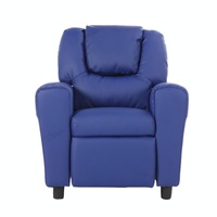 Oliver Kids Recliner Chair Sofa Children Lounge Couch PU Armchair - Blue thumbnail