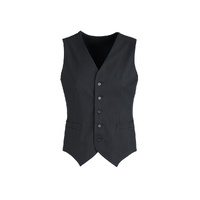 Mens Peaked Vest Waistcoat w/ Knitted Back Suit Formal Wedding Dress Up - Charcoal - 97 thumbnail