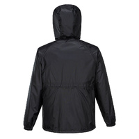 HUSKI STRATUS RAIN JACKET Waterproof Workwear Concealed Hood Windproof Packable - Black - 4XL thumbnail