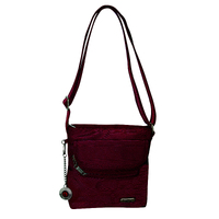 FIB Mens Crossbody Bag Shoulder Strap Satchel Travel Wallet - Burgundy thumbnail