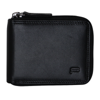 Futura Mens Zip Around Leather Wallet RFID Gift - Black thumbnail