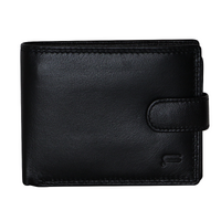 Futura Mens RFID Leather Coin Fold Over Wallet - Black thumbnail