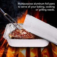 240x Aluminium Disposable Foil Food Container Trays Pans w/ Lids Covers Bulk 14cm*12cm*4.5cm thumbnail