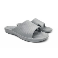 Archline Rebound Orthotic Slides Flip Flop Thongs Slip On Arch Support - Stone Grey - Euro 39 thumbnail
