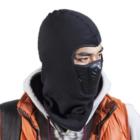 Thermal Fleece Balaclava Windproof Breathable Ski Face Mask Hood Warm Weather - Burgundy thumbnail