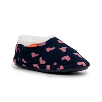 ARCHLINE Orthotic Slippers CLOSED Arch Scuffs Moccasins Pain Relief in Navy Hearts - EUR39 thumbnail