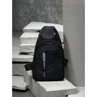 Mens Crossbody Sling Casual Chest Bag in Black thumbnail