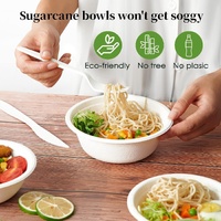 600pcs Disposable Sugarcane Bagasse Round Bowls - 18cm (450ml) - Bulk thumbnail