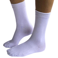 1 Pair Premium Bamboo Loose Top Socks Diabetic Diabetes Circulation Eco Sox - White - 11-14 thumbnail