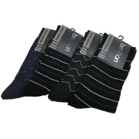 2 Pairs COTTON BUSINESS SOCKS Mens Dress Crew Plain Work Casual - Black - 6-11 thumbnail