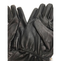 Ladies Genuine Sheepskin Leather Gloves Patch Fleece Lining Warm Winter Womens - Black - XL thumbnail