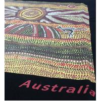 Mens Australia T Shirt Aboriginal Art 100% Cotton Souvenir Indigenous Tee - Black - XXL thumbnail