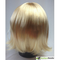 Bob Wig Costume Short Straight Fringe Cosplay Party Full Hair Womens Fancy Dress - Blonde thumbnail