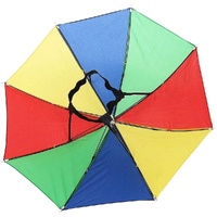 RAINBOW UMBRELLA HAT Rain Novelty Cap Costume Outdoor Camping Beach Fishing thumbnail