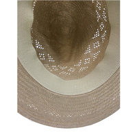 Natural STRAW PANAMA HAT FEDORA Summer Trilby Sun Summer Cap BR108 - 58cm thumbnail